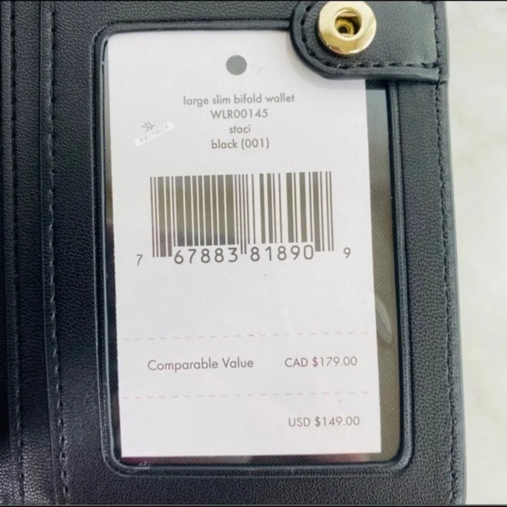 Kate Spade Black Medium Satchel Crossbody & Large Slim Bifold Wallet Set - Picture 14 of 14